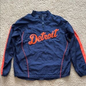 Majestic Brand Detroit Navy and Orange Pullover Jacket